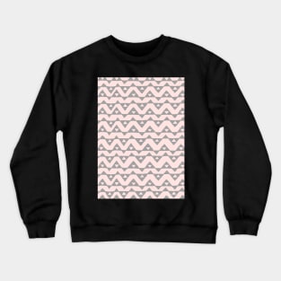 Grey Blush Pink Triangle Chevron Pattern Crewneck Sweatshirt